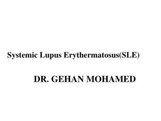 DR: DRGehan Mohamed DR. Gehan Mohamed