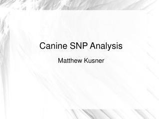 Canine SNP Analysis