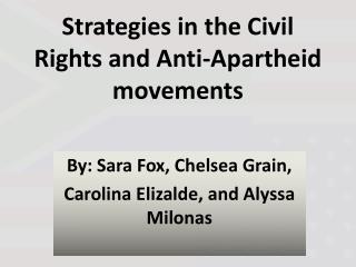 Strategies in the Civil Rights and Anti-Apartheid movements
