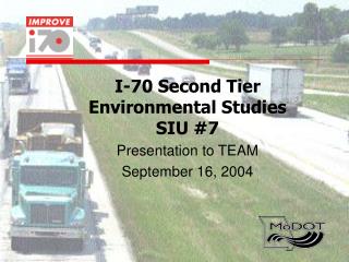 I-70 Second Tier Environmental Studies SIU #7