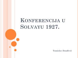 Konferencija u Solvayu 1927.