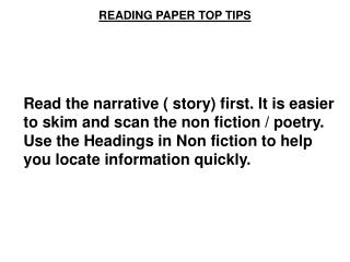 READING PAPER TOP TIPS