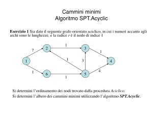 Cammini minimi Algoritmo SPT.Acyclic