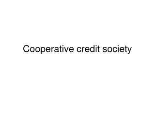 Cooperative credit society