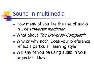 Sound in multimedia