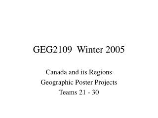 GEG2109 Winter 2005