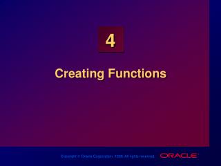 Creating Functions