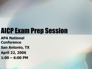 AICP Exam Prep Session