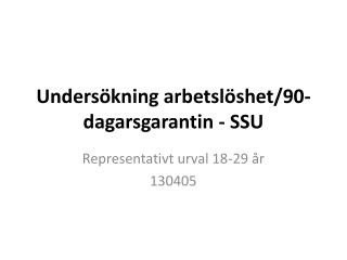 Undersökning arbetslöshet/90-dagarsgarantin - SSU
