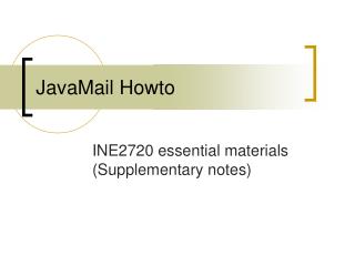 JavaMail Howto