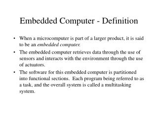 Embedded Computer - Definition