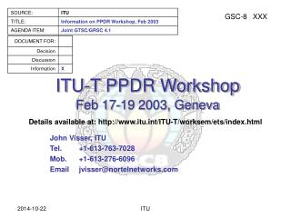 ITU-T PPDR Workshop