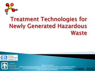 Treatment Technologies for Newly Generated Hazardous Waste