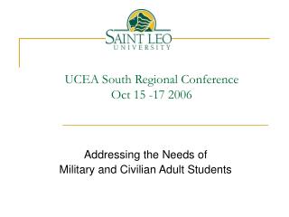 UCEA South Regional Conference Oct 15 -17 2006