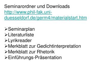 Seminarordner und Downloads phil-fak.uni-duesseldorf.de/germ4/materialstart.htm