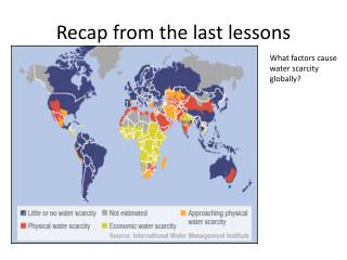 Recap from the last lessons