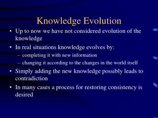 Knowledge Evolution