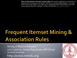 Frequent Itemset Mining & Association Rules
