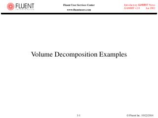 Volume Decomposition Examples