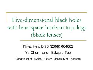 Five-dimensional black holes with lens-space horizon topology (black lenses)
