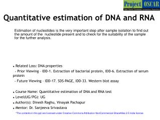 Quantitative estimation of DNA and RNA