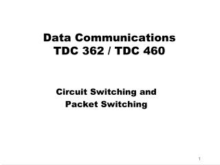 Data Communications TDC 362 / TDC 460