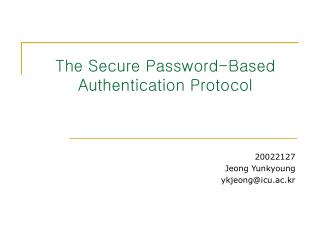 The Secure Password-Based Authentication Protocol