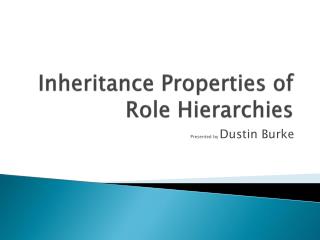 Inheritance Properties of Role Hierarchies