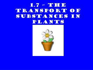 1.7 – THE TRANSPORT OF SUBSTANCES IN PLANTS