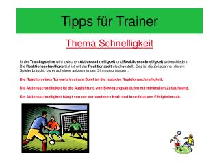 Tipps für Trainer