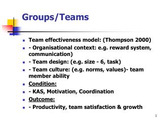 Groups/Teams