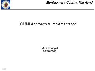CMMI Approach &amp; Implementation