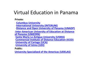 Virtual Education in Panama
