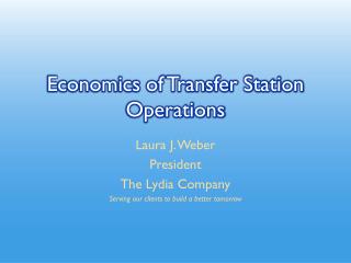 Economics of Transfer Station Operations