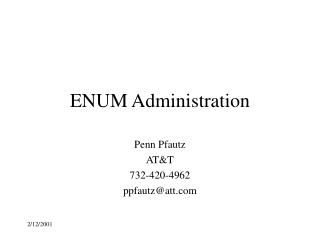 ENUM Administration