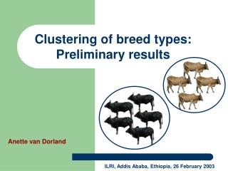 Clustering of breed types : Preliminary results