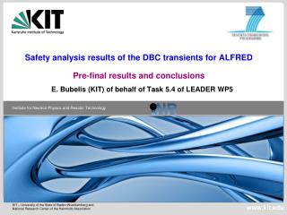 Safety analysis results of the DBC transients for ALFRED Pre-final results and conclusions
