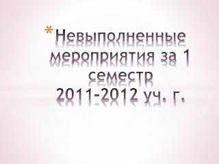 Невыполненные мероприятия за 1 семестр 2011-2012 уч. г.