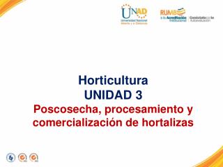 Horticultura UNIDAD 3 Poscosecha, procesamiento y comercialización de hortalizas