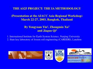 THE AS25 PROJECT: THE IA METHODOLOGY