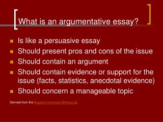 What is an argumentative essay?
