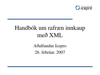 Handbók um rafræn innkaup með XML