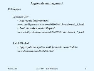 Aggregate management