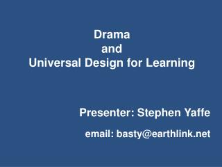 Drama and Universal Design for Learning