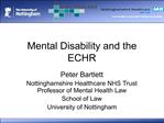 Mental Disability and the ECHR