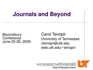 Journals and Beyond