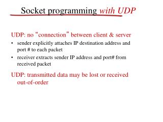 Socket programming with UDP
