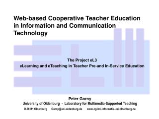 Web-based Cooperative Teacher Education in Information and Communication Technology