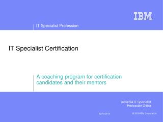 IT Specialist Certification