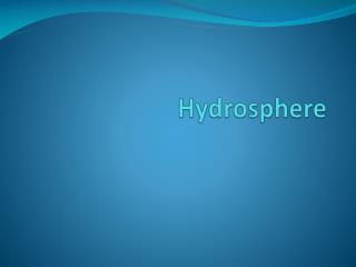 Hydrosphere